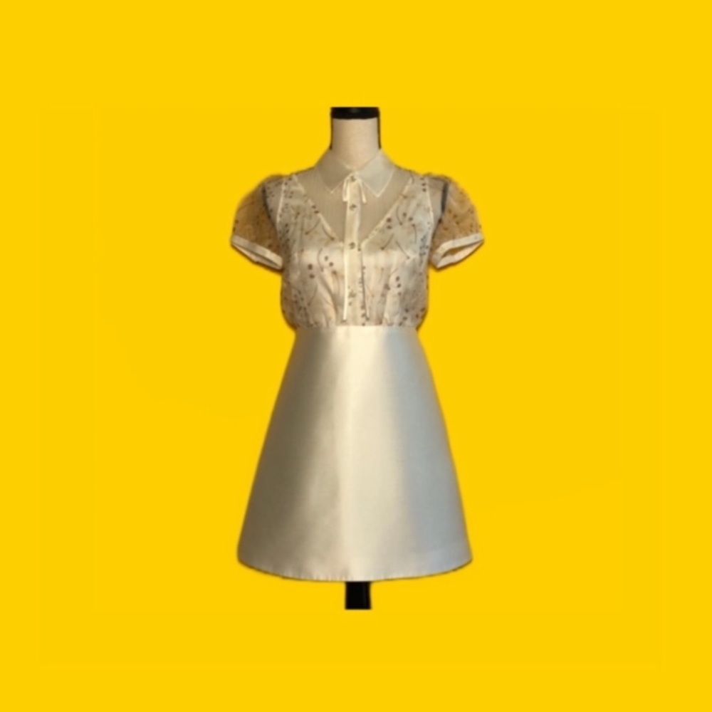 🟠 JORYA 🟠 silk short sleeve mini dress